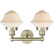 Oxford 2 Light 15.5 inch Antique Brass Bath Vanity Light Wall Light in Matte White