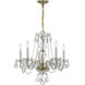 Traditional Crystal 5 Light 21 inch Polished Brass Chandelier Ceiling Light in Clear Hand Cut