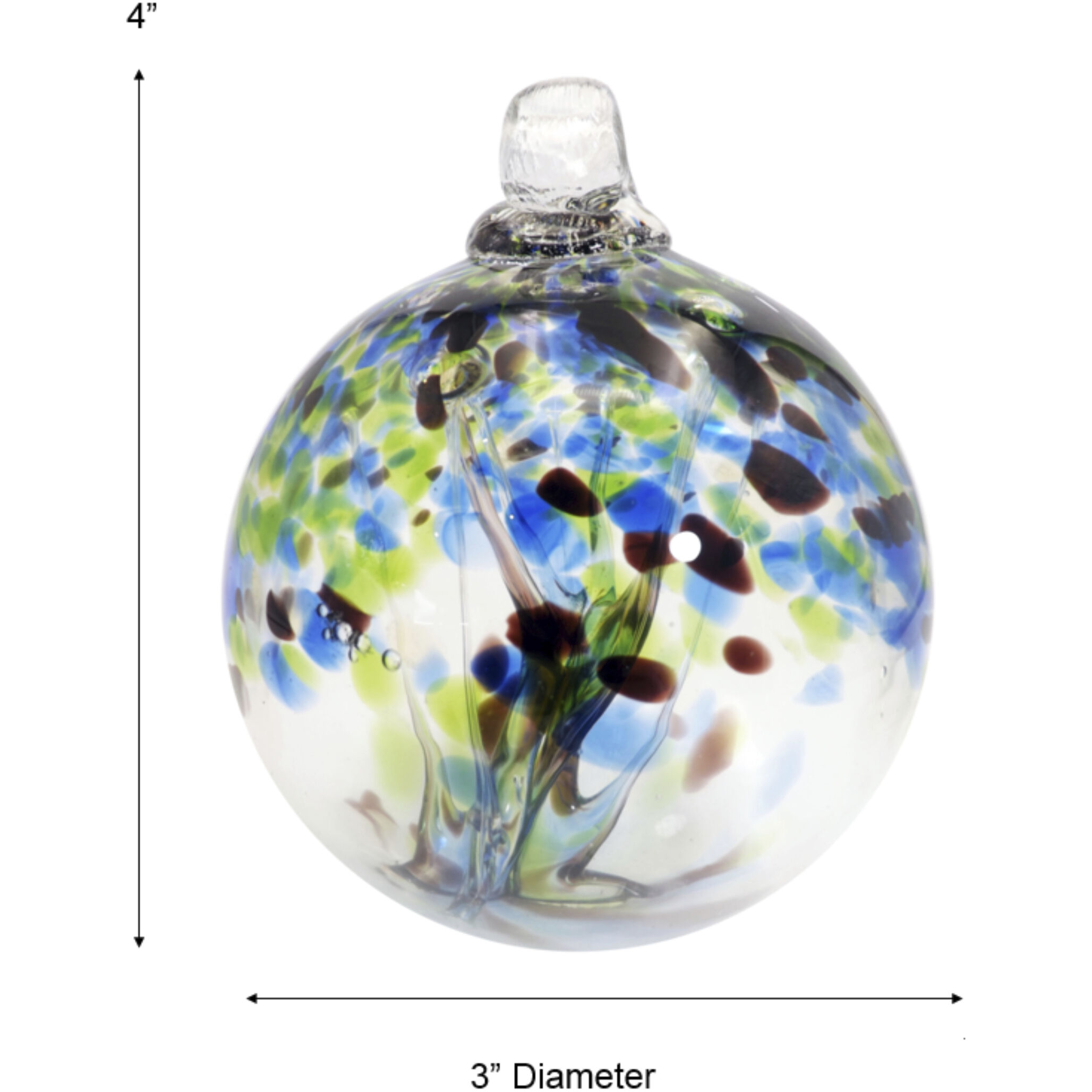 Mystic Blue Art Glass Ornament