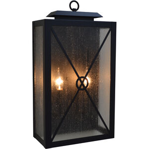 Exeter 2 Light 11.5 inch Satin Black Sconce Wall Light in Clear Seedy