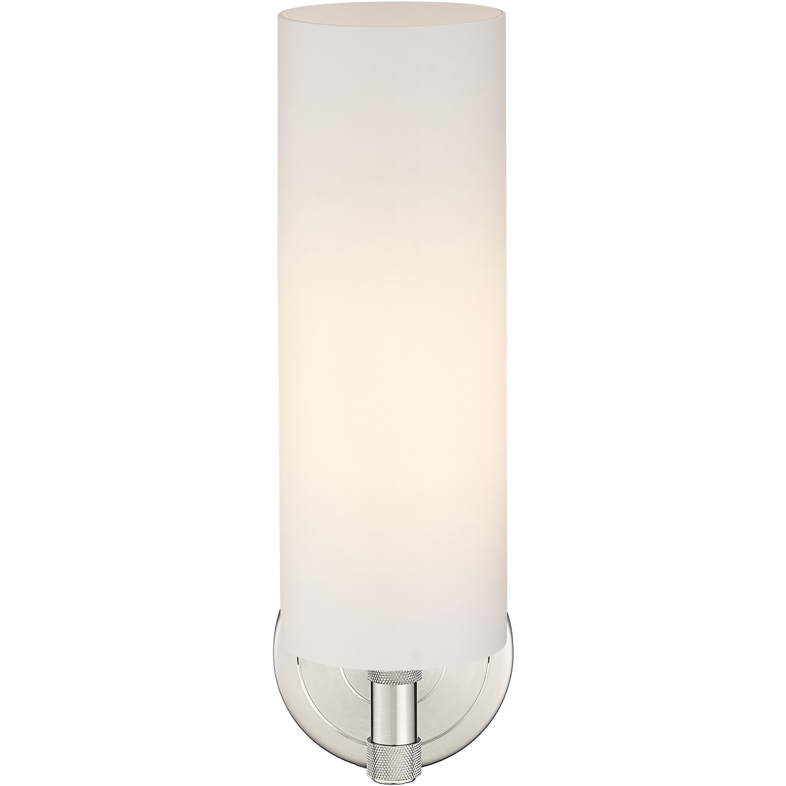 Crown Point Sconce Wall Light in Satin Nickel, Matte White Glass