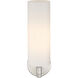 Downtown Urban Crown Point Armed Sconce Wall Light in Satin Nickel, Matte White
