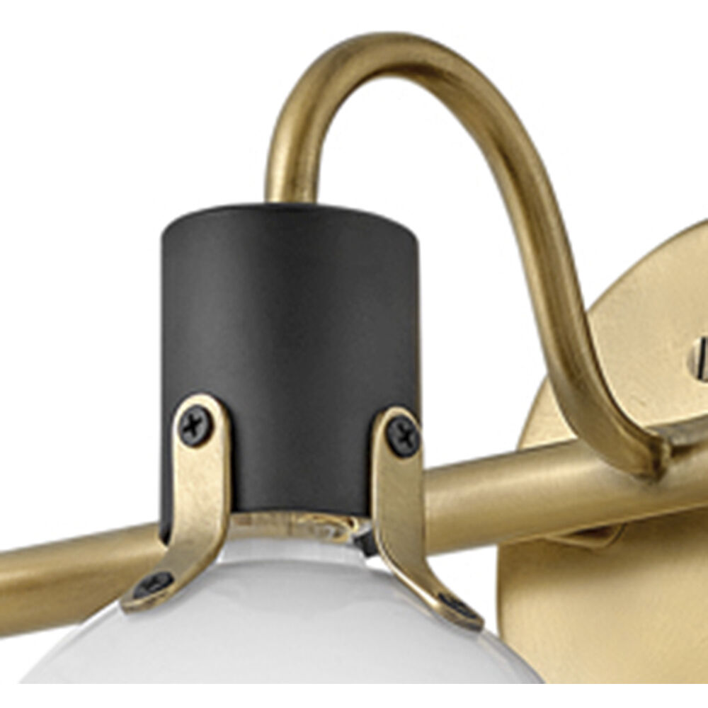 Argo 3 Light 24.5 inch Heritage Brass with Black Vanity Light Wall Light