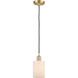 Ballston Hadley LED 4.5 inch Satin Gold Mini Pendant Ceiling Light in Matte White Glass, Black Textured, Ballston