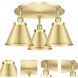 Ballston Urban 3 Light 19.75 inch Satin Gold Flush Mount Ceiling Light