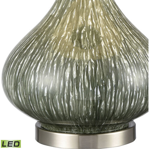Northcott 28 inch 9.00 watt Green with Brushed Steel Table Lamp Portable Light