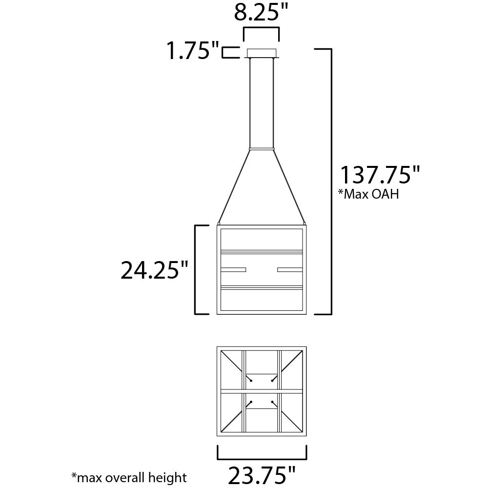 Chamber LED 23.75 inch Black and Gold Single Pendant Ceiling Light