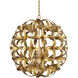Helenium 6 Light 24 inch Contemporary Gold Leaf and Contemporary Gold Orb Chandelier Ceiling Light
