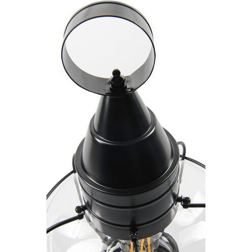 Classic Onion 1 Light 17.5 inch Black with Clear Outdoor Post Light, Medium