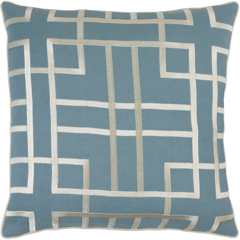 Tate 22 X 22 inch Denim and Beige Throw Pillow