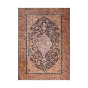 Ivory 87 X 63 inch Brick Red Rug, Rectangle