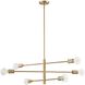 Module 6 Light 34 inch Burnished Brass Chandelier Ceiling Light