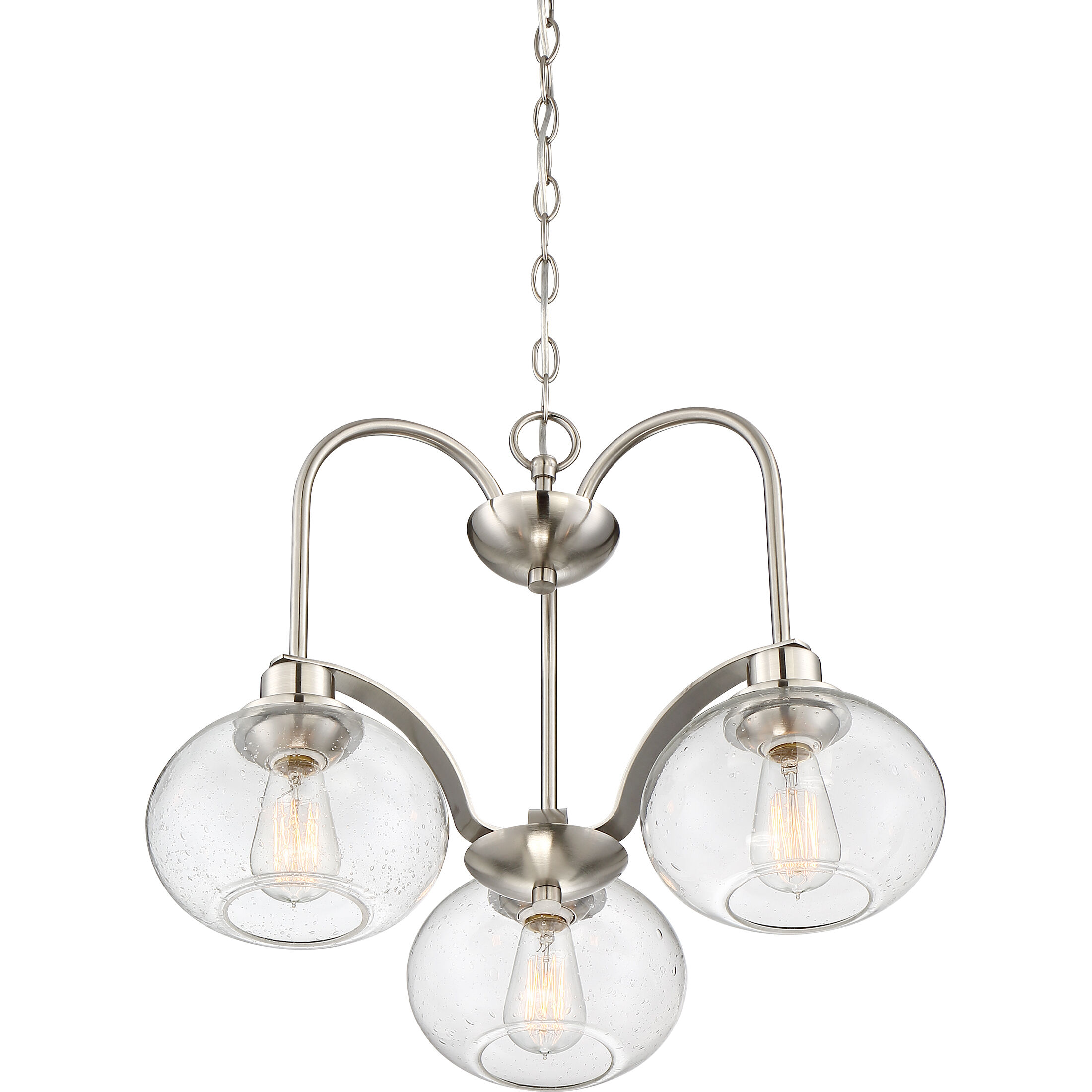 Trilogy 3 Light 22 inch Brushed Nickel Dinette Chandelier Ceiling Light