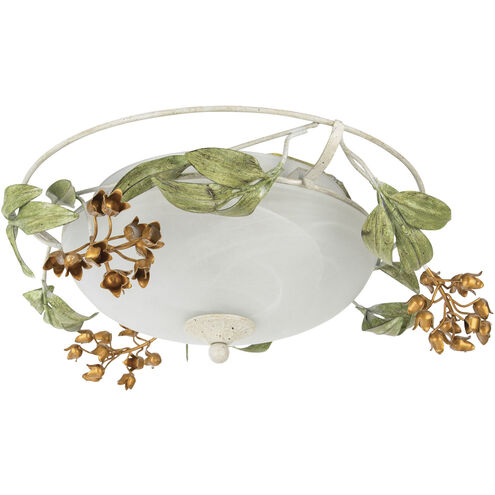 Day Lilies Multicolor with White Flush Mount Ceiling Light
