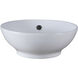 Ceramic Vessel Sink 16.1 X 16.1 X 7.3 inch White Bathroom Sink, Round