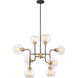 Pierre 8 Light 34 inch Polished Brass and Matte Black Chandelier Ceiling Light
