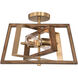 Dunning LED 16 inch Natural Brass and Burnished Chestnut Semi-Flush Mount Ceiling Light