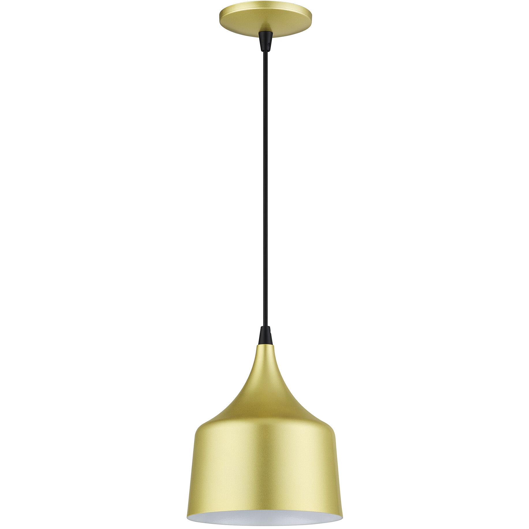 Bolita 8 inch Soft Gold with Black Accents Pendant Ceiling Light