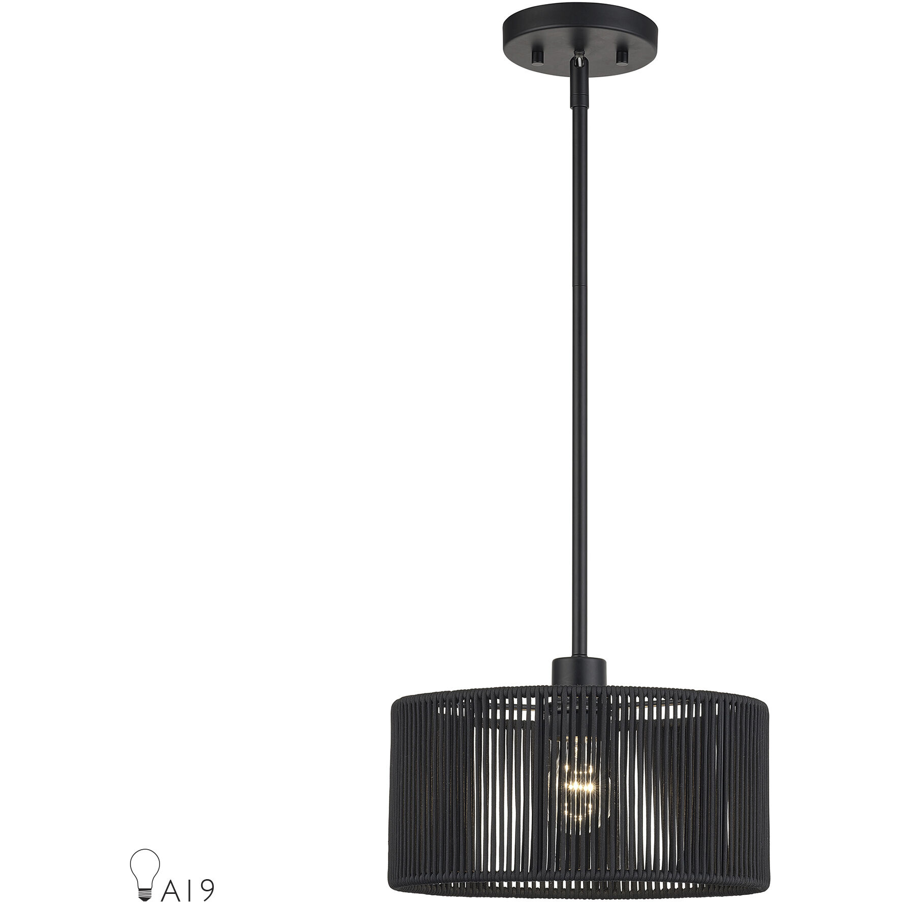 Acordia 1 Light 12 inch Black Pendant Ceiling Light