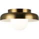 Creston LED 7.88 inch Aged Gold Brass Flush Mount Ceiling Light
