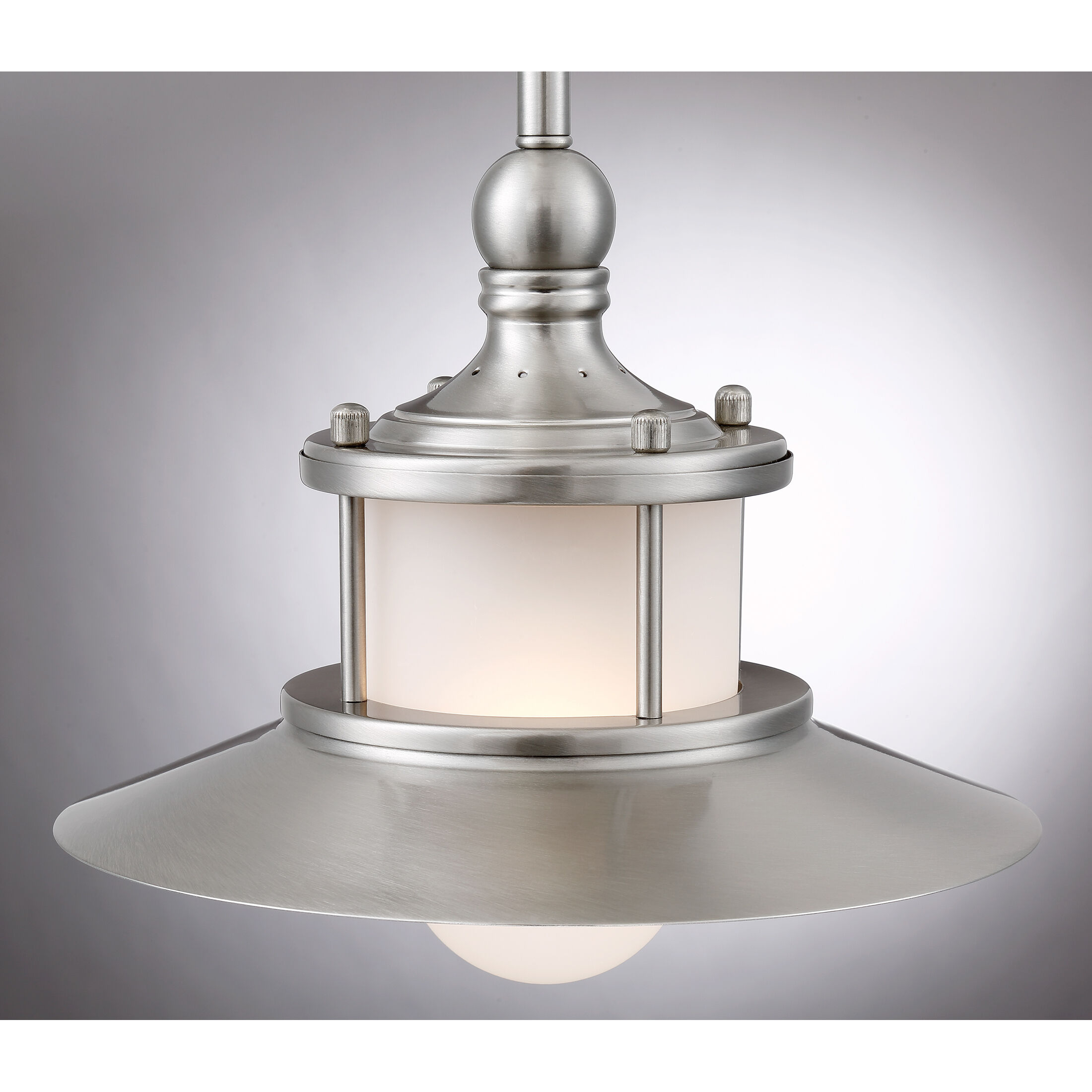 New England 1 Light 10 inch Brushed Nickel Mini Pendant Ceiling Light