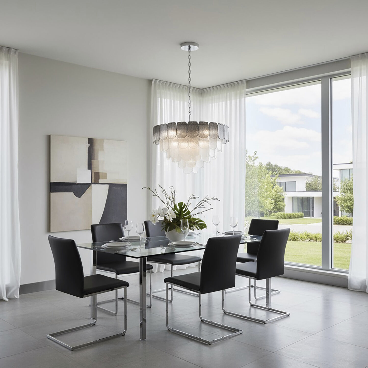 Bianca 19 Light 32.25 inch Polished Nickel Chandelier Ceiling Light in Crystalline Smoke