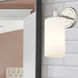 Downtown Urban Crown Point Armed Sconce Wall Light in Polished Nickel, Matte White