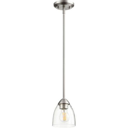 Barkley 1 Light 6 inch Satin Nickel Pendant Ceiling Light in Clear Seeded