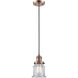 Franklin Restoration Canton LED 6 inch Antique Copper Mini Pendant Ceiling Light in Clear, Franklin Restoration