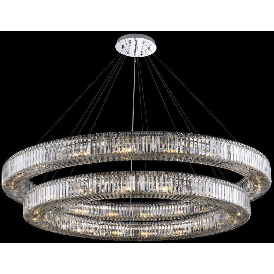 Rondelle 38 Light 72 inch Polished Chrome Pendant Ceiling Light