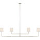 Barbara Barry Go Lightly LED 70 inch Polished Nickel Linear Chandelier Ceiling Light in Linen