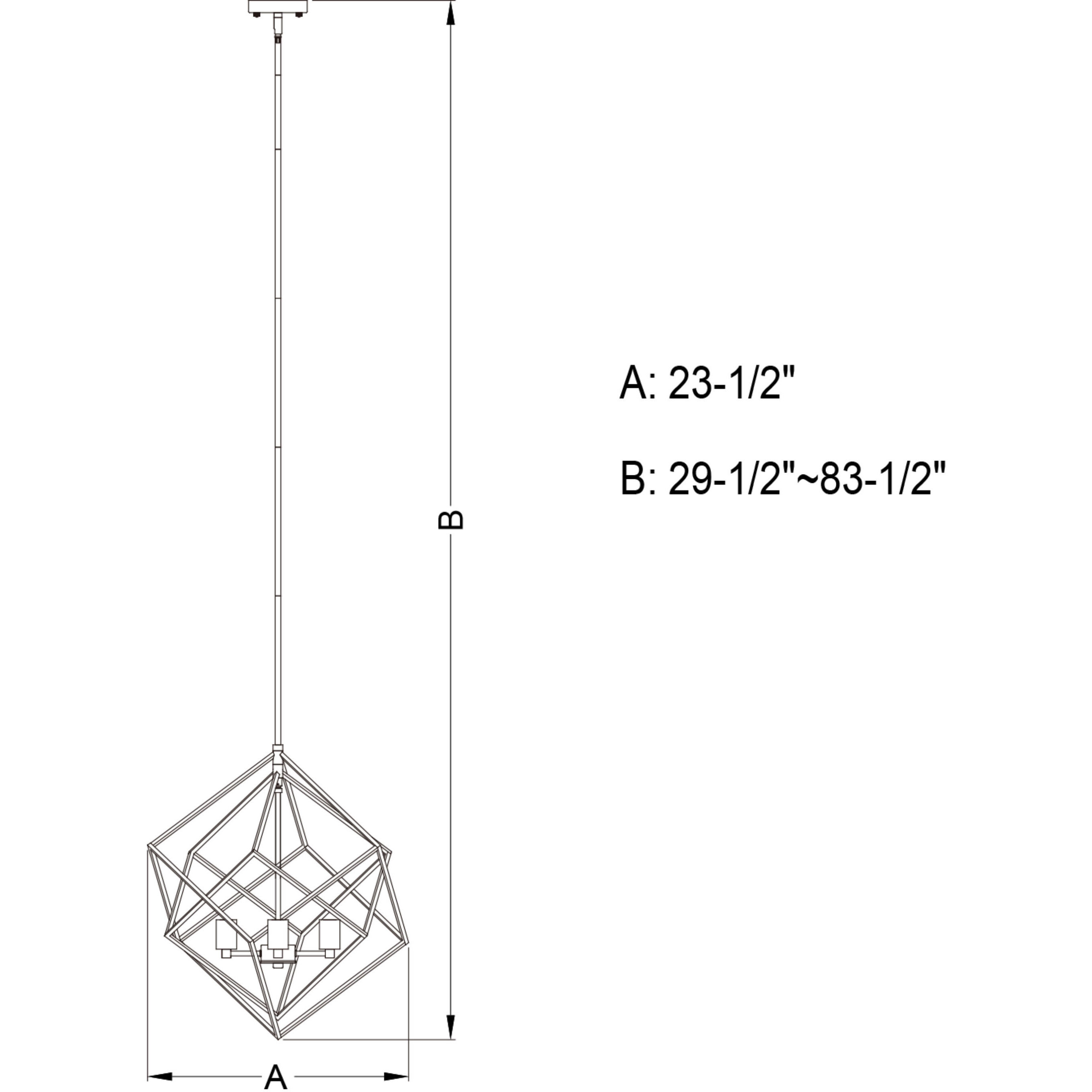 Rad LED 23.5 inch Black and Satin Nickel Pendant Ceiling Light