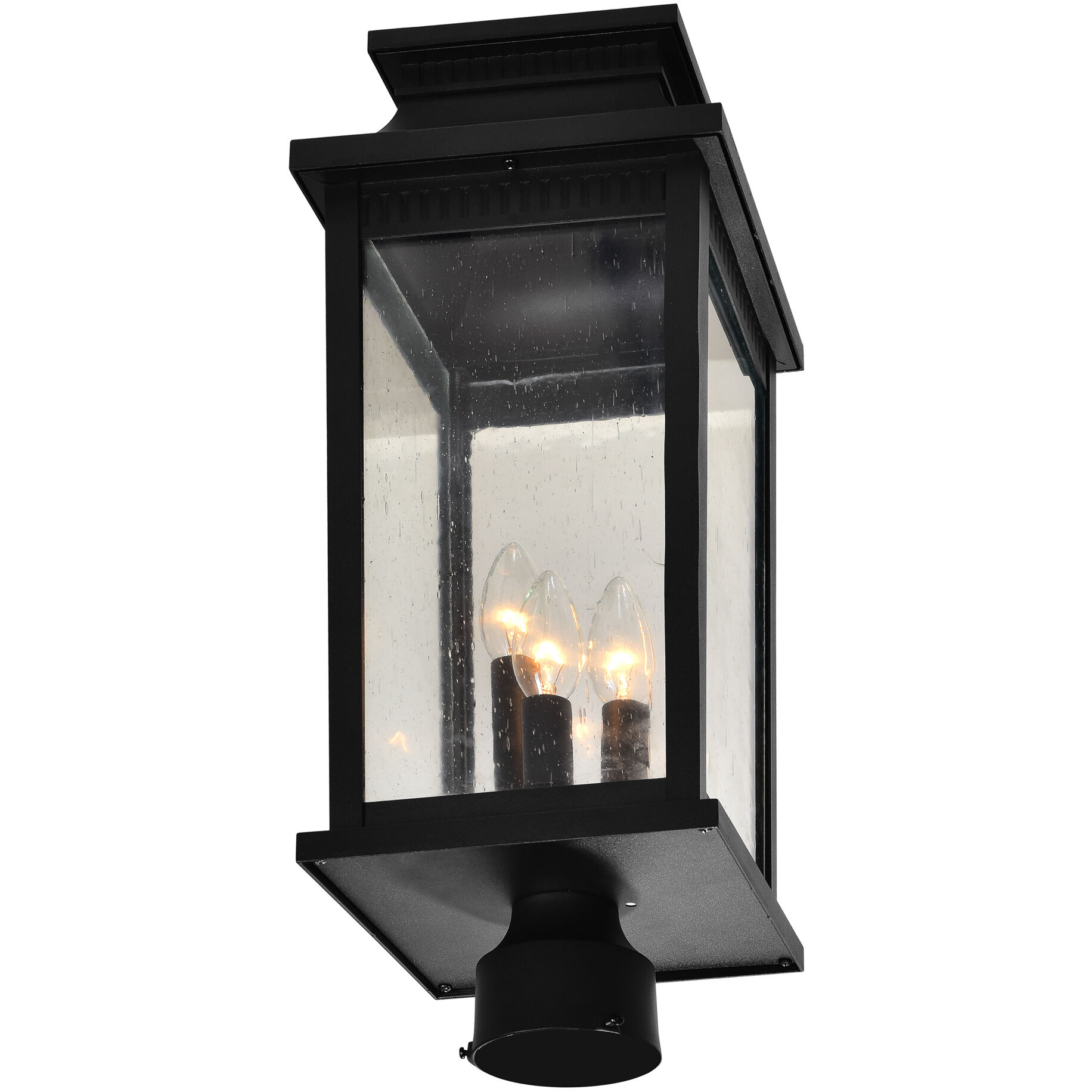 Milford 3 Light 21.5 inch Black Outdoor Lantern Head