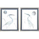 Evening Herons Blue and Multi and Teal and White Framed Art