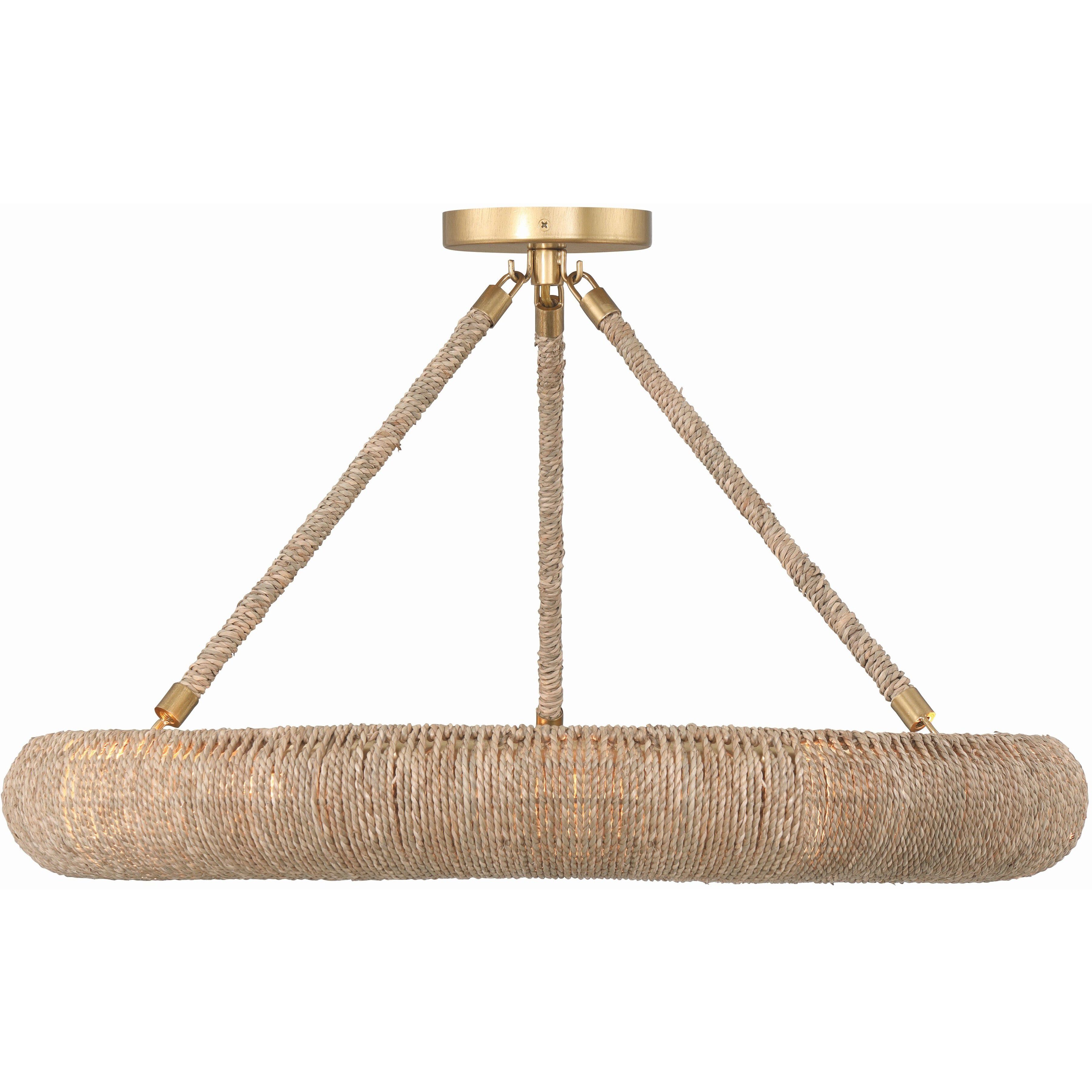 Oakley 1 Light 32 inch Soft Gold Semi Flush Ceiling Light