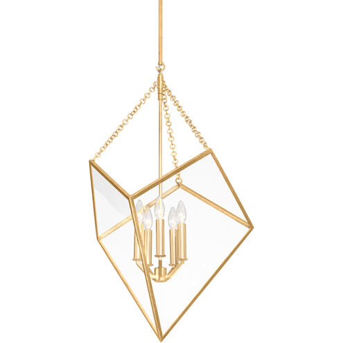 Brookfield 5 Light Vintage Gold Leaf Hanging Lantern Ceiling Light