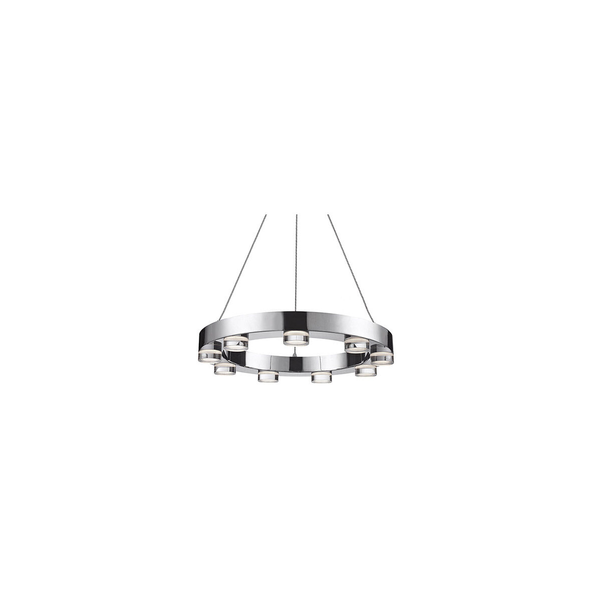 Belle LED 20 inch Chrome Multi Light Pendant Ceiling Light