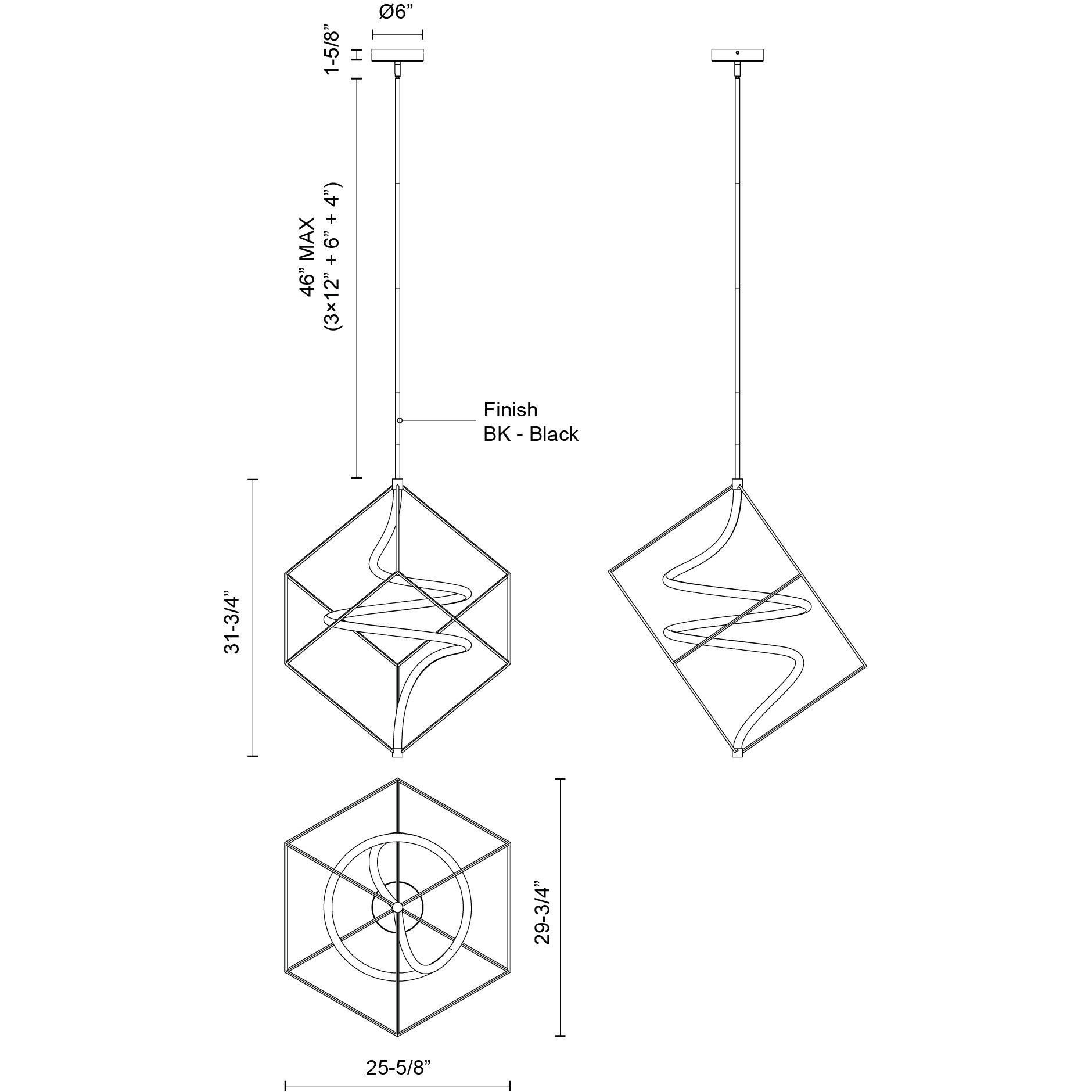 Script Pendant Ceiling Light