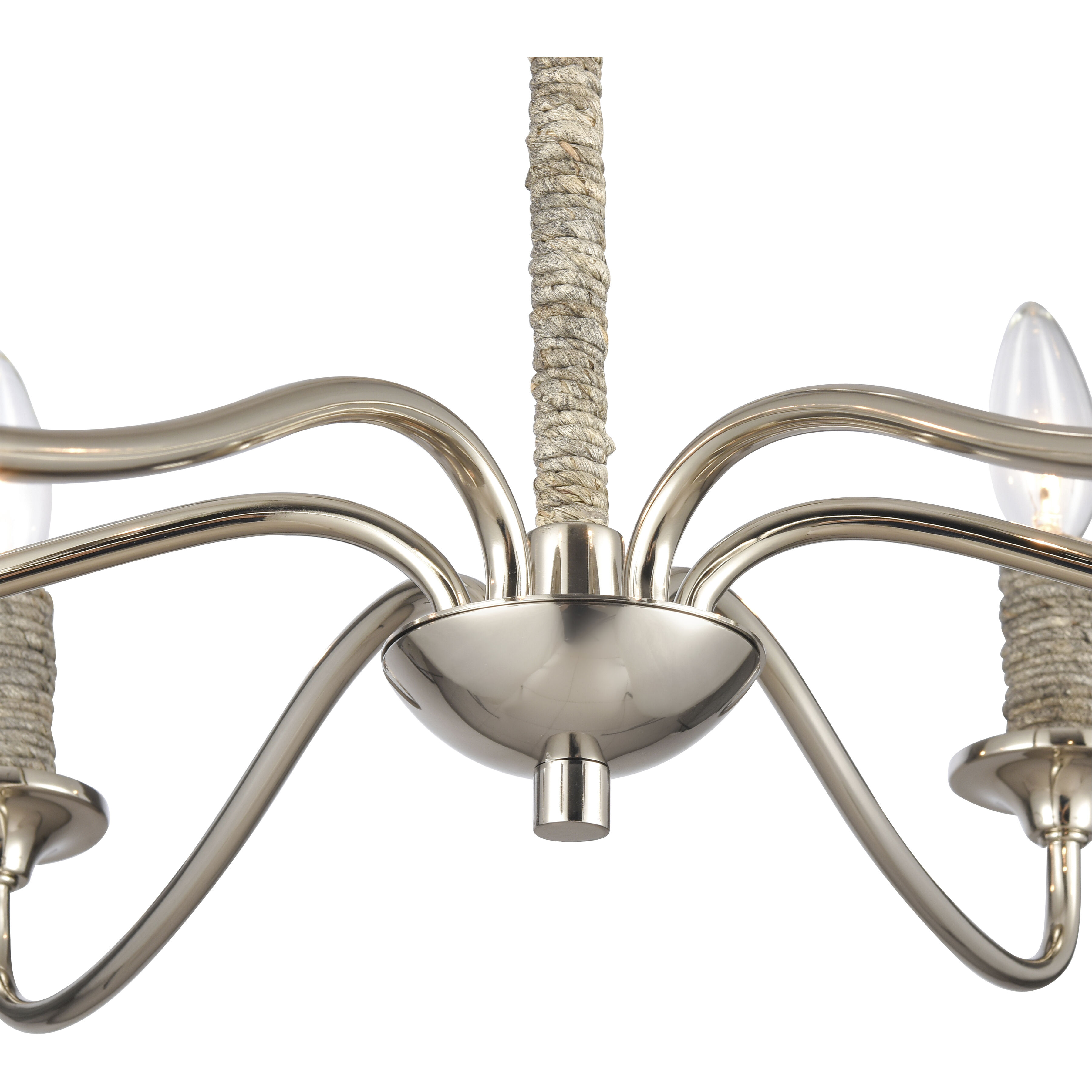 Abaca 6 Light 32 inch Polished Nickel Chandelier Ceiling Light