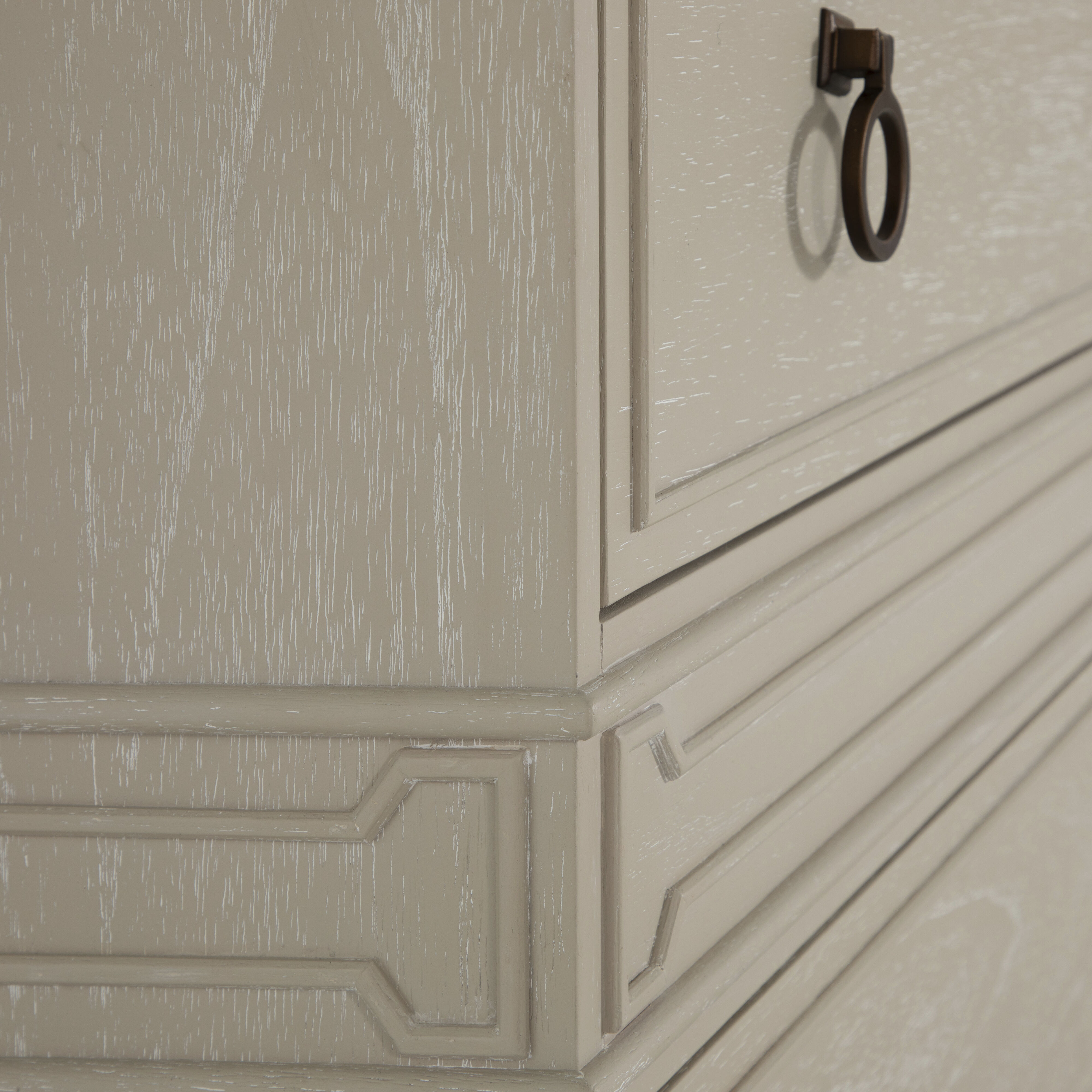 Archie Cerused White / Antique Bronze Dresser