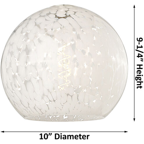 Edison White Mouchette 1 Light 10 inch Brushed Satin Nickel Stem Hung Mini Pendant Ceiling Light