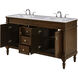 Lexington 60 X 21 X 35 inch Walnut with White Marble Vanity Set