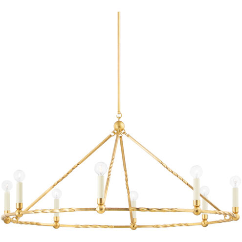 Josephine 8 Light 42 inch Vintage Gold Leaf Chandelier Ceiling Light