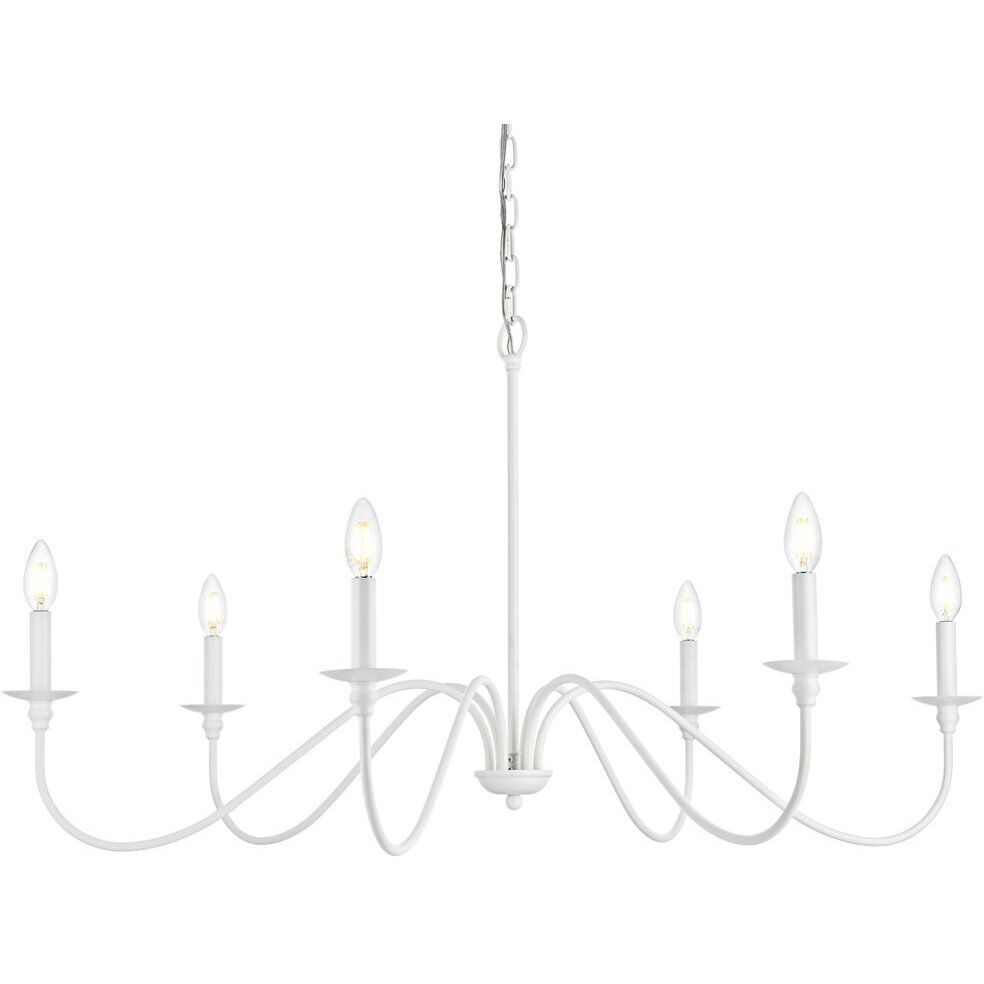 Rohan 6 Light 42 inch White Chandelier Ceiling Light