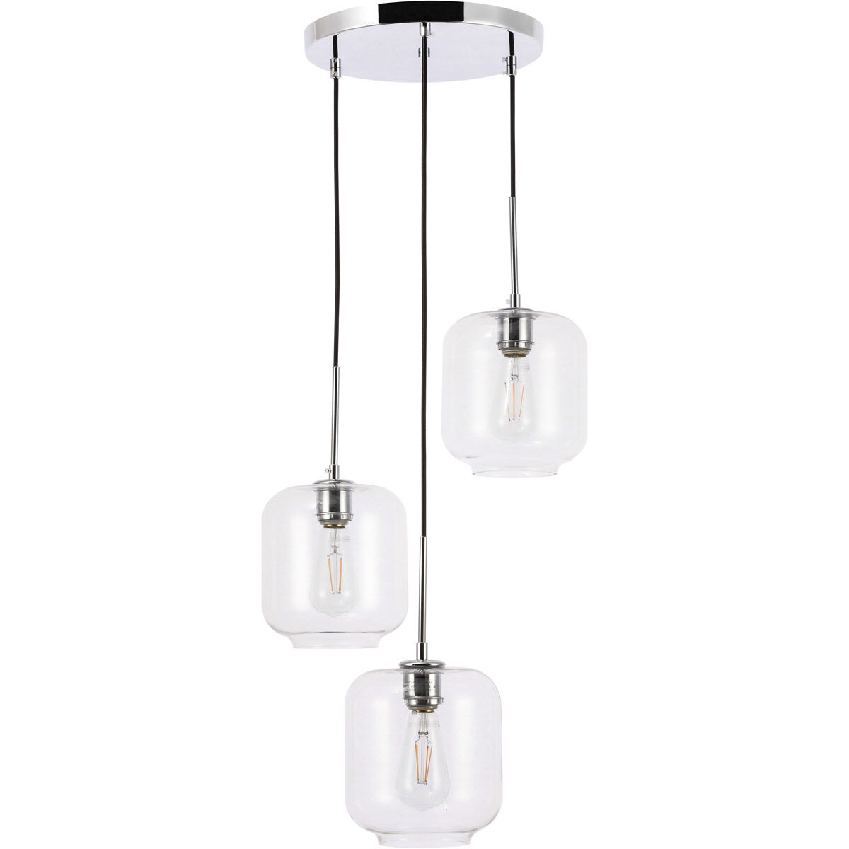 Collier 3 Light 17.5 inch Chrome Pendant Ceiling Light