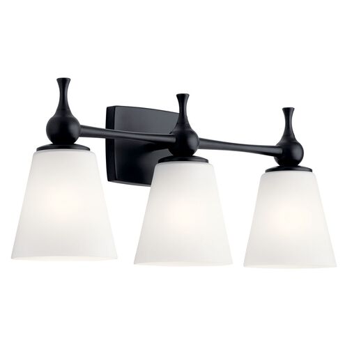 Cosabella 3 Light 9 inch Black Wall Mount Bath Light Wall Light, 3 Arm