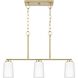 Adley 3 Light 26 inch Satin Brass Linear Chandelier Ceiling Light