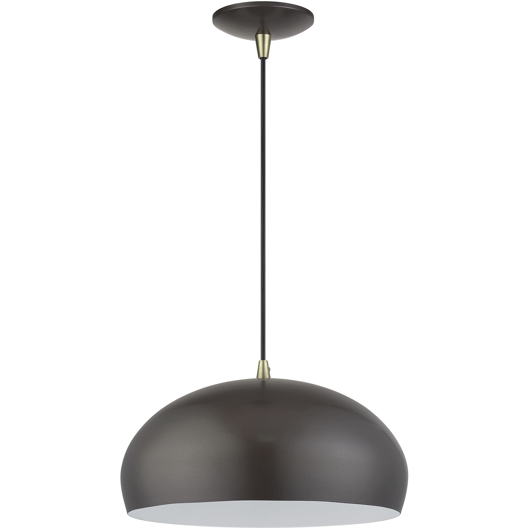 Domma 1 Light 14 inch English Bronze with Antique Brass Accents Pendant Ceiling Light