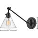 Arti 1 Light 7.75 inch Black Indoor Wall Sconce Wall Light in Black / Clear