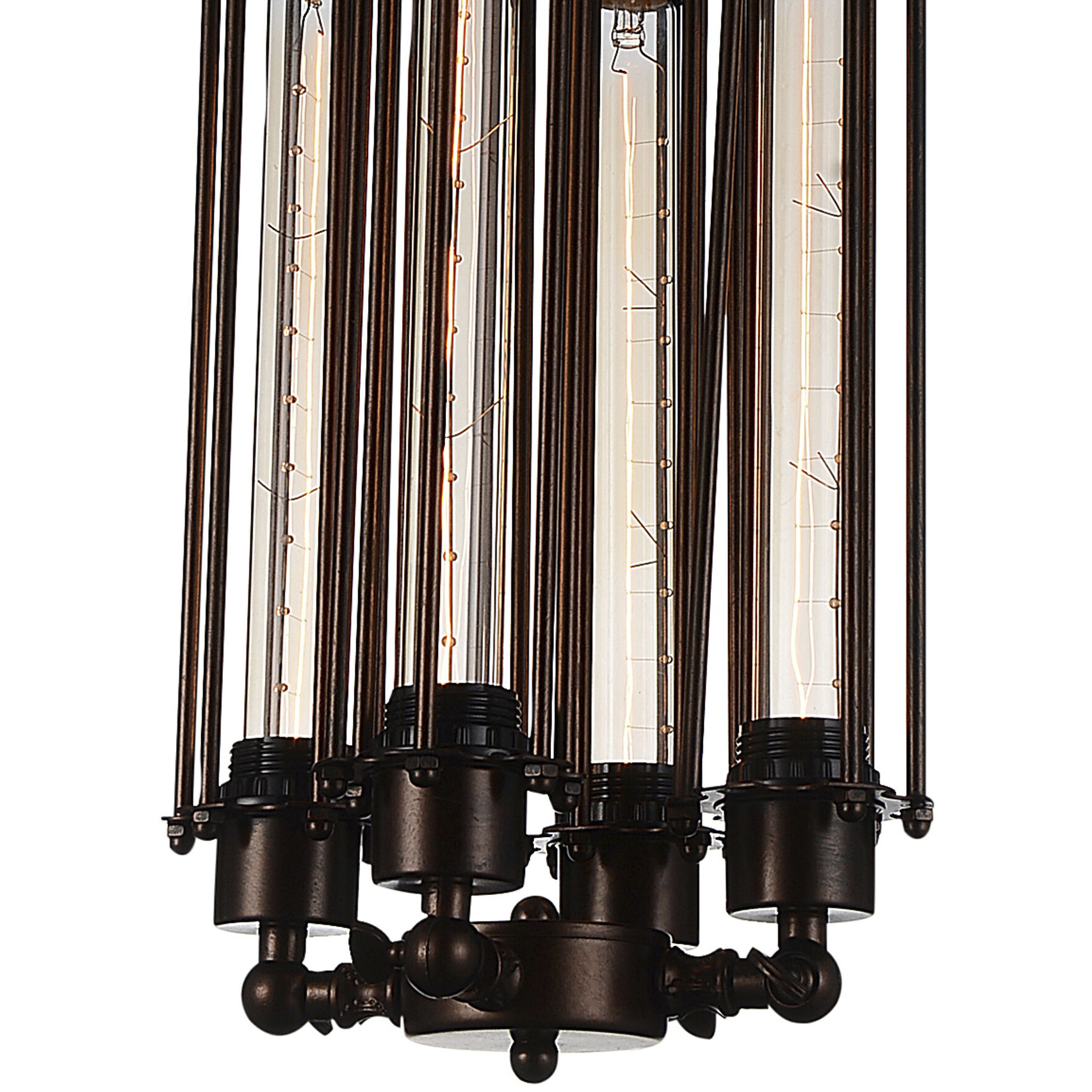 Kiera 4 Light 10 inch Chocolate Down Mini Pendant Ceiling Light